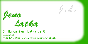 jeno latka business card
